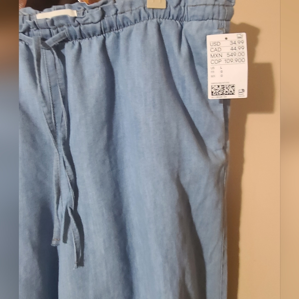 Light Blue Drawstring Pants - Picture 2 of 2